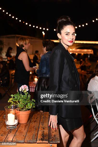 Katy Saunders attends Dsquared2 in-store cocktail on May 30, 2016 in Rome, Italy.