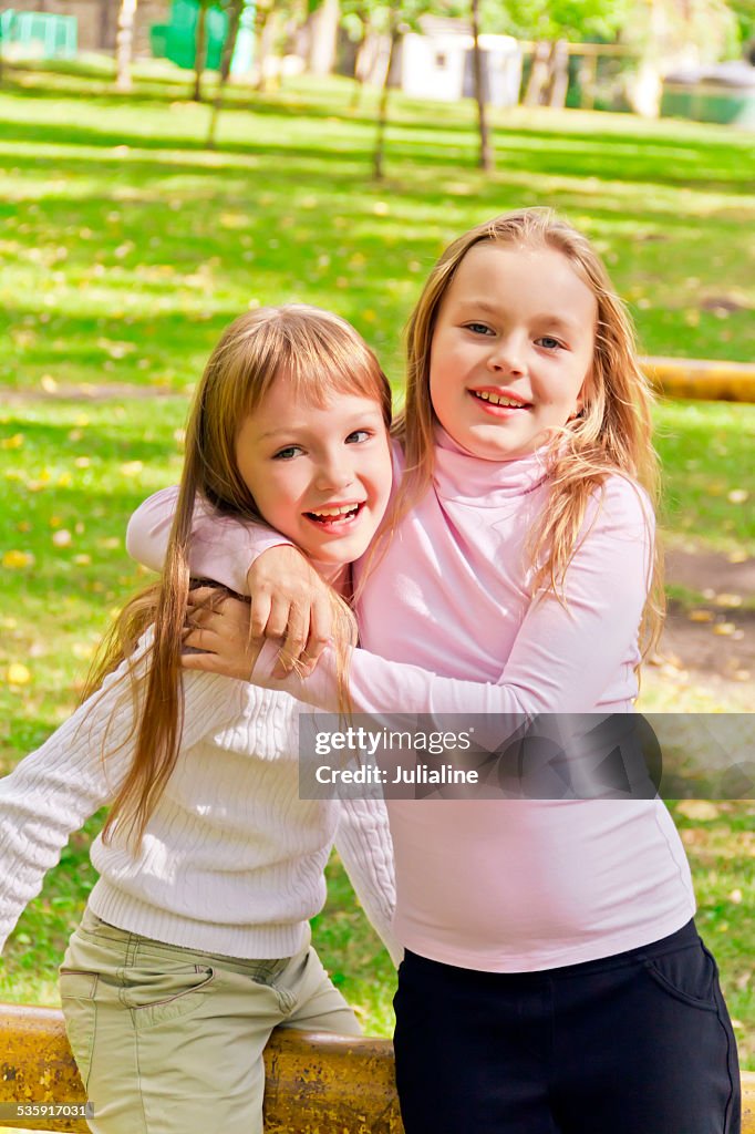 Cute two playing girls