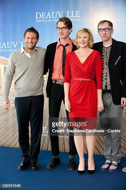 Producer Gary Gilbert, actors Dustin Ingram and Kim Cattrall, director Keith Bearden pose during the photocall for movie "Meet Monica Velour" at the...