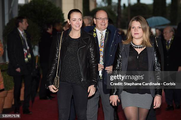 Pauline Ducruet, Prince Albert II of Monaco and Camille Gottlieb attend the 38th International Circus Festival, in Monaco.