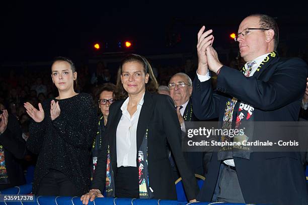 Pauline Ducruet, Princess Stephanie of Monaco and Prince Albert II of Monaco attend the 38th International Circus Festival, in Monaco.