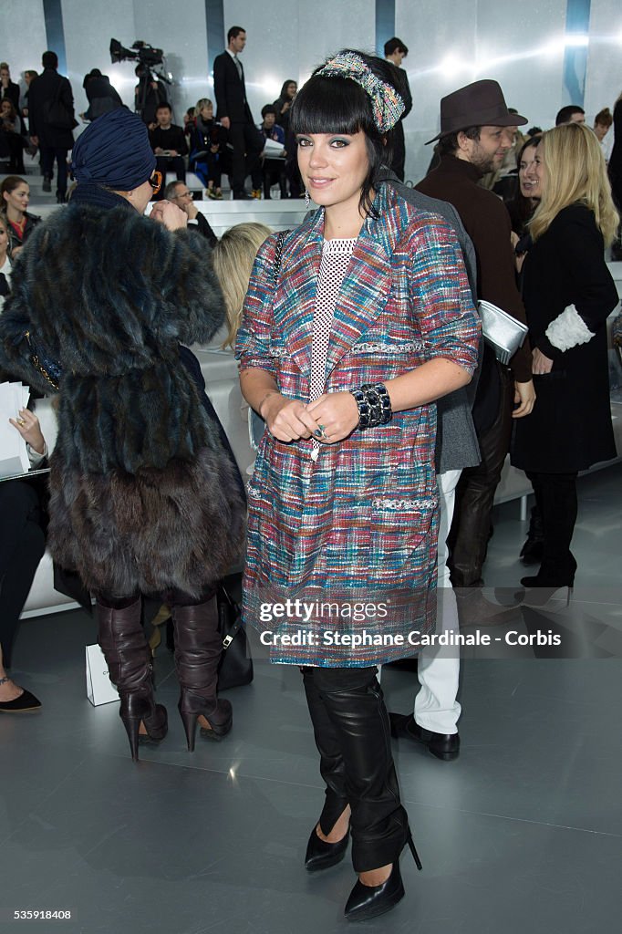 France - Chanel: Front Row - Paris Fashion Week - Haute Couture S/S 2014