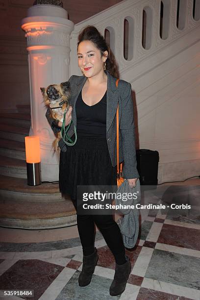 Marilou Berry and her dog "Ourski" attend the " Bal de la Truffe" in Paris.