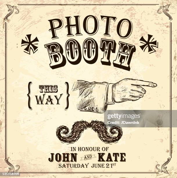 vintage photo booth design template on aged background - photomaton stock illustrations