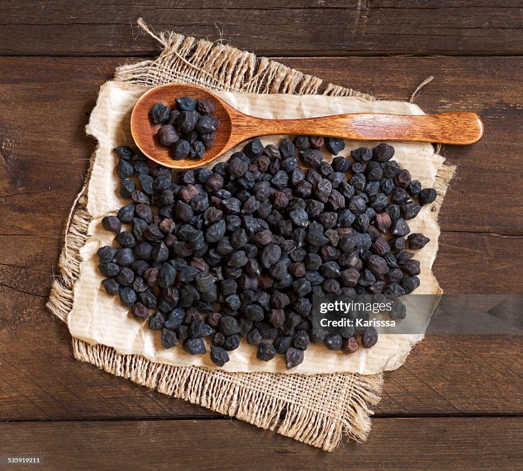 Black Chickpea with a spoon