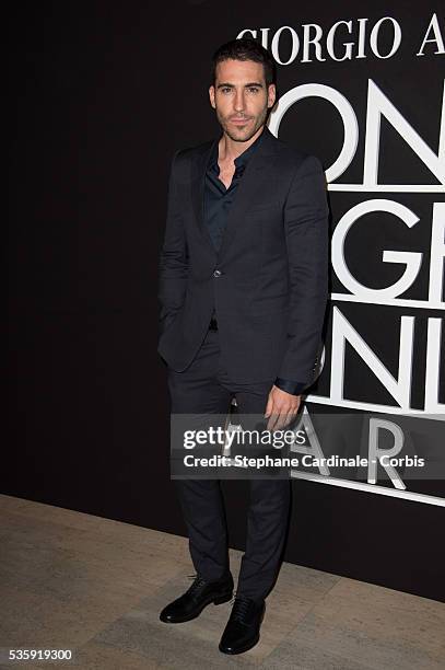 Miguel Angel Silvestre attends the Giorgio Armani Prive show as part of Paris Fashion Week Haute Couture Spring/Summer 2014, at Palais de tokyo in...