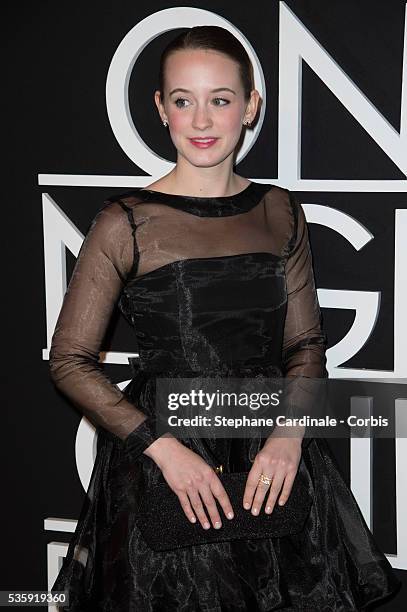 Catherine Peterson attends the Giorgio Armani Prive show as part of Paris Fashion Week Haute Couture Spring/Summer 2014, at Palais de tokyo in Paris.