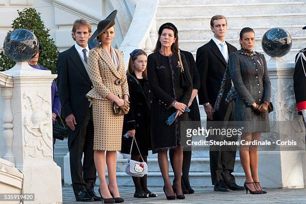 Andrea Casiraghi, Charlene Wittstock, Princess Alexandra of Hanover, Princess Caroline of Hanover, Charlotte Casiraghi, Pierre Casiraghi and Princess...