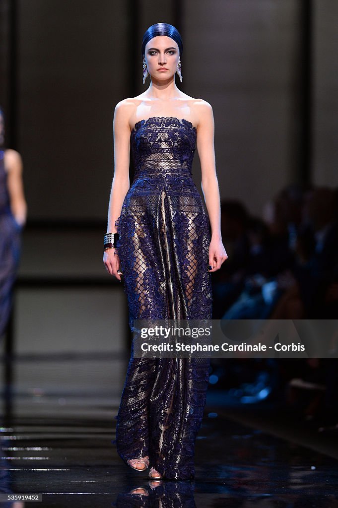 France - Giorgio Armani Prive : Runway - Paris Fashion Week - Haute Couture S/S 2014