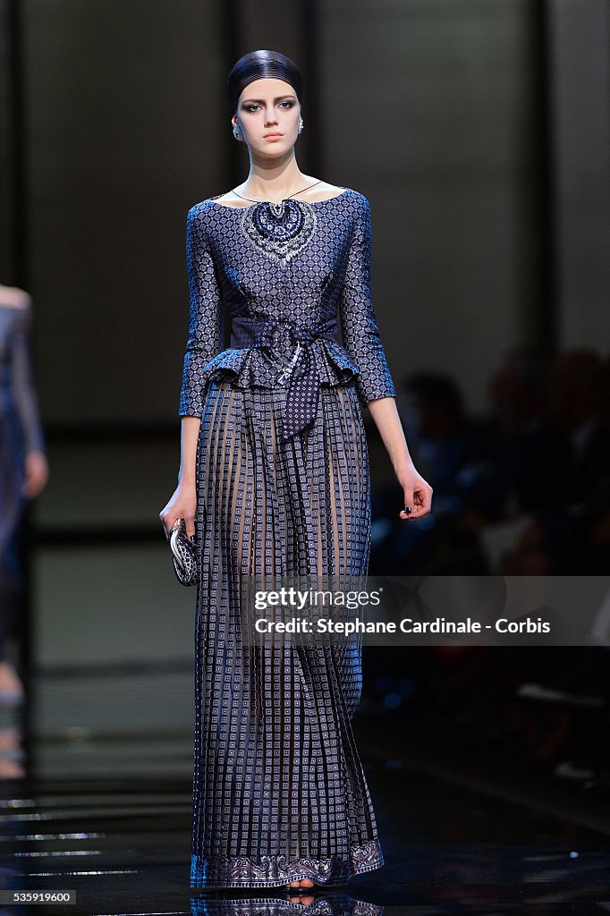 France - Giorgio Armani Prive : Runway - Paris Fashion Week - Haute Couture S/S 2014