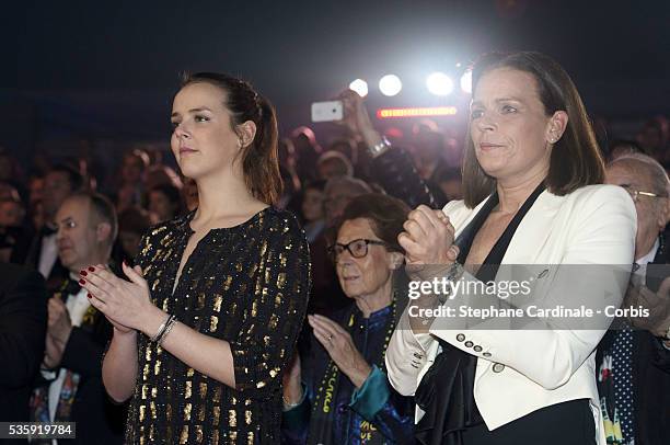 Pauline Ducruet and Princess Stephanie of Monaco attend the 38th International Circus Festival on January 21, 2014 in Monte-Carlo, Monaco.