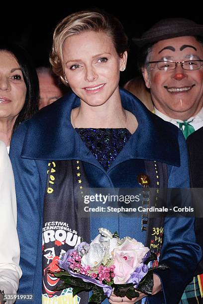 Princess Charlene of Monaco attends the 38th International Circus Festival on January 21, 2014 in Monte-Carlo, Monaco.