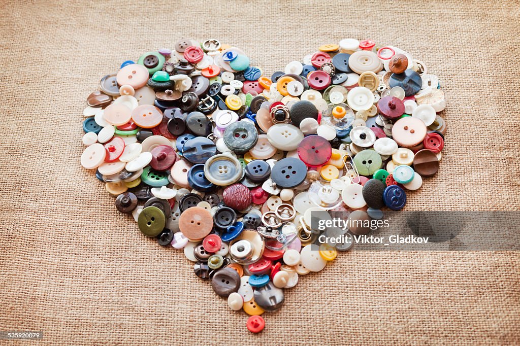 Buttons heart. Valentine's Day