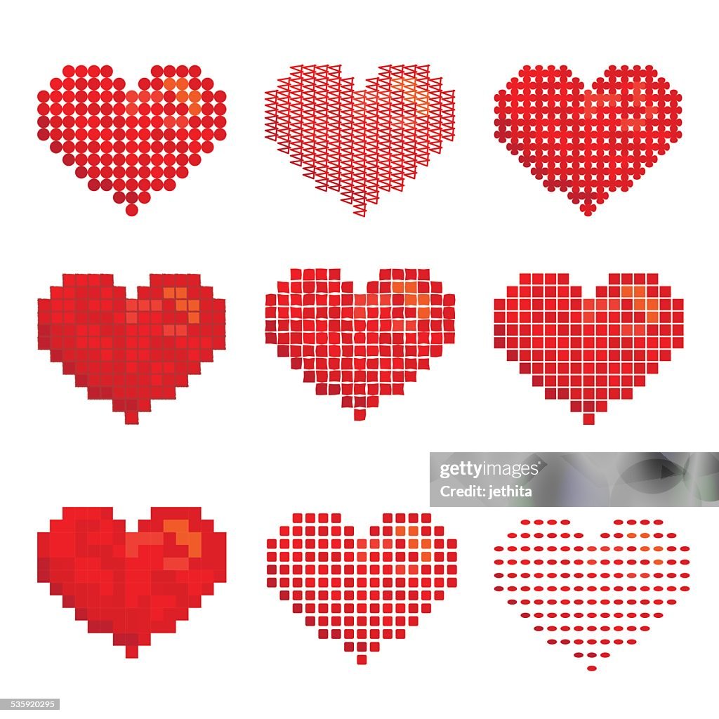 Variety of heart shape design