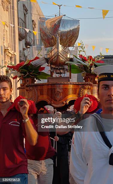 festival of san bartolomeo procession, in lipari - isola di lipari foto e immagini stock