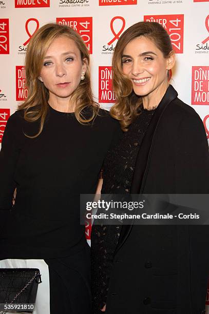 Sylvie Testud and Clotilde Courau attend the Sidaction Gala Dinner at Pavillon d'Armenonville, in Paris.