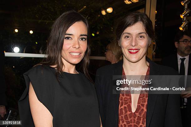 Elodie Bouchez and Valerie Donzelli attend the Sidaction Gala Dinner at Pavillon d'Armenonville, in Paris.