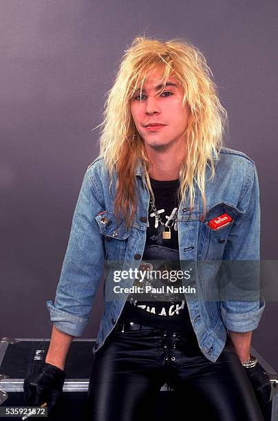 Duff McCagan of Guns And Roses at the UIC Pavillion in Chicago, Illinois, August 21, 1987 .