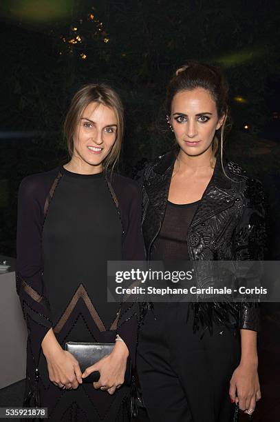 Gaia Repossi and Alexia Niedzielski attend the Sidaction Gala Dinner at Pavillon d'Armenonville, in Paris.