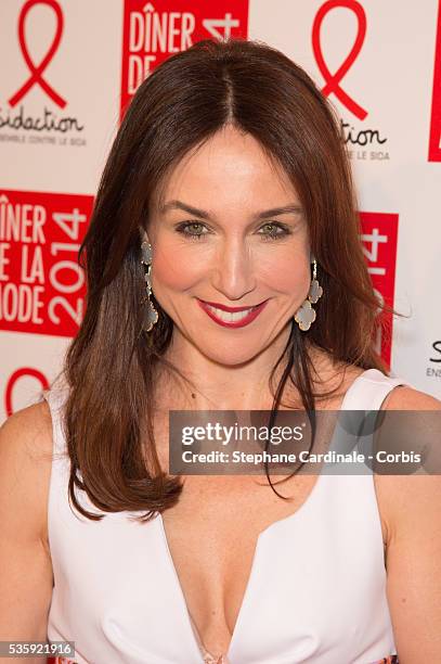 Elsa Zylberstein attends the Sidaction Gala Dinner at Pavillon d'Armenonville, in Paris.