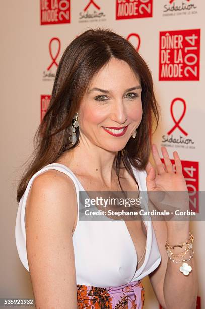Elsa Zylberstein attends the Sidaction Gala Dinner at Pavillon d'Armenonville, in Paris.