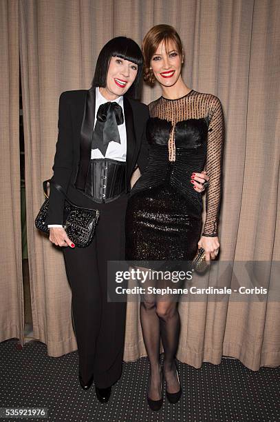 Chantal Thomass and Mareva Galanter attend the Sidaction Gala Dinner at Pavillon d'Armenonville, in Paris.