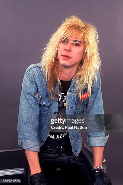 Duff McCagan of Guns And Roses at the UIC Pavillion in Chicago, Illinois, August 21, 1987 .