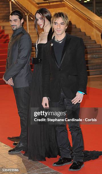 Melissa Mars , Mikelangelo Loconte of "Mozart Opera Rock" attend the NRJ Music Awards 2011 at the "Palais des Festivals et des Congres" in Cannes.