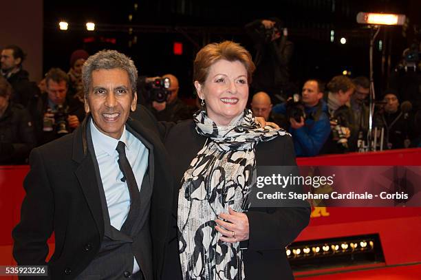 Rachid Bouchareb and Brenda Blethyn attend the 'Two Men in Town' premiere during the 64th Berlinale International Film Festival at the Grand Hyatt,...