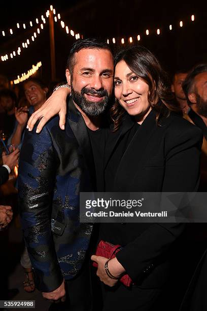Luca Tommassini and Eleonora Pratelli attend Dsquared2 Dinner Party on May 30, 2016 in Rome, Italy.