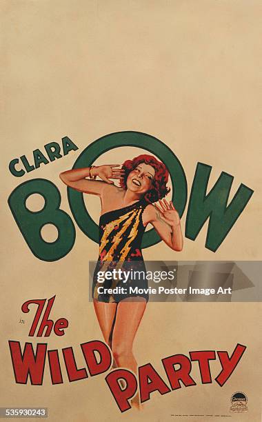 Poster for Dorothy Arzner's 1929 comedy 'The Wild Party' starring Clara Bow.