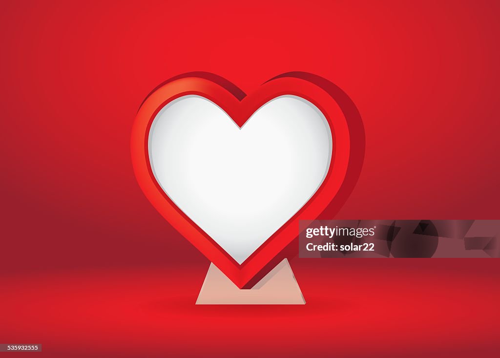 Heart Shape Frame Over Red