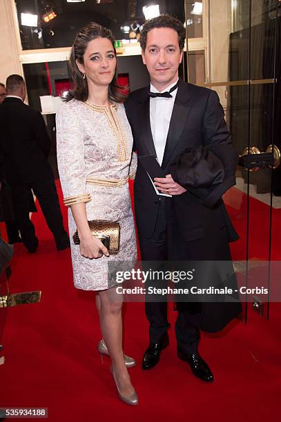 Guillaumre Gallienne and his wife Amandine Gallienne attend the 39th Cesar Film Awards 2014 at Theatre du Chatelet, in Paris.