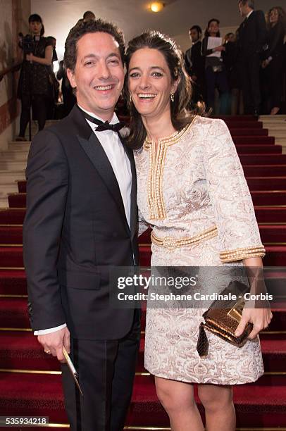 Guillaumre Gallienne and his wife Amandine Gallienne attend the 39th Cesar Film Awards 2014 at Theatre du Chatelet, in Paris.