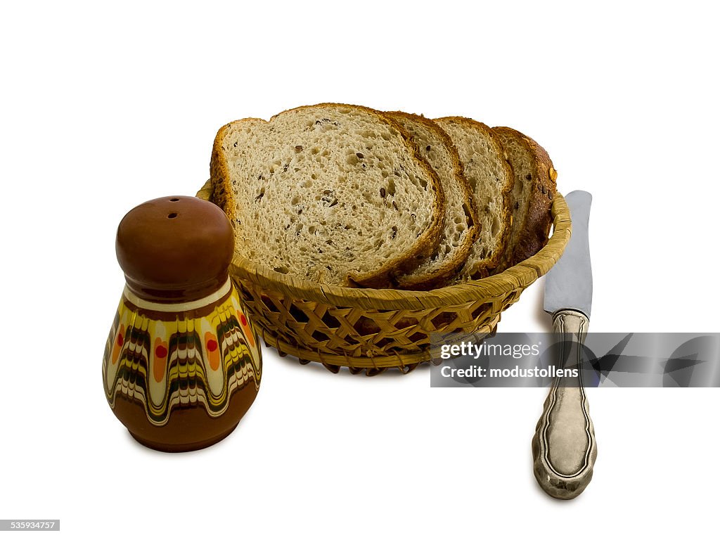 Slices of bread in a basket