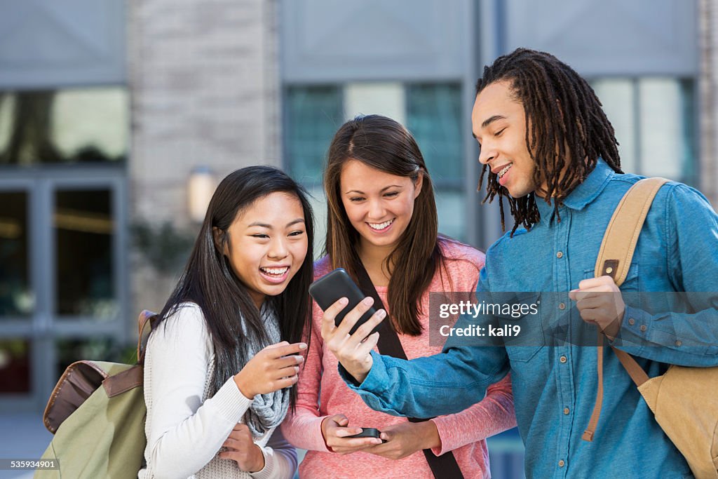 Multi-ethnic group of students outdoors