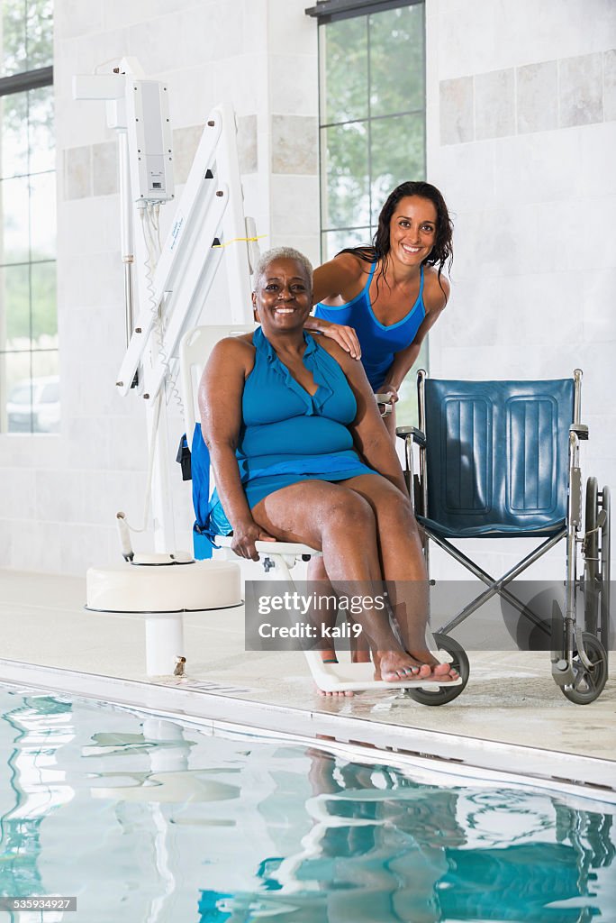 Hydrotherapy treatment for senior African American patient