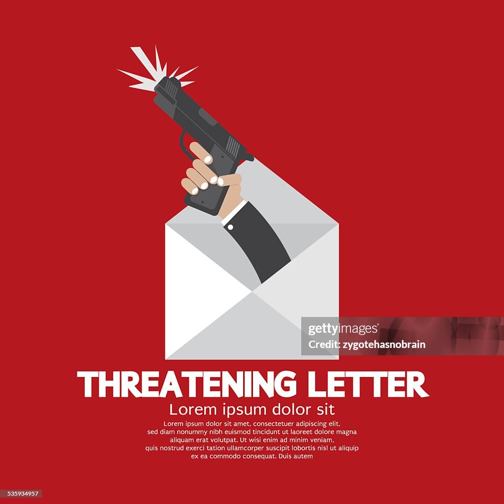 Hand With Knife Threatening Letter Concept