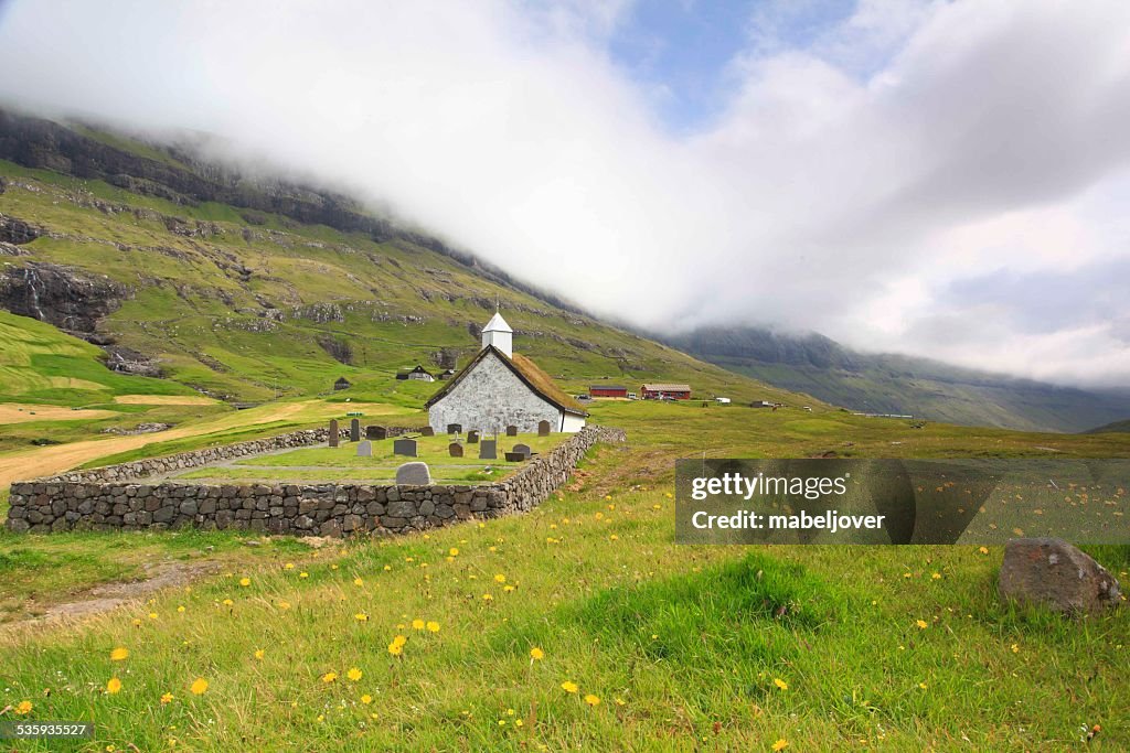 Saksun picturesque village of Streymoy. Faroe Islands.