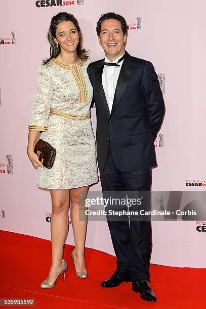 Guillaume Gallienne and his wife Amandine Gallienne attend the 39th Cesar Film Awards 2014 at Theatre du Chatelet, in Paris.