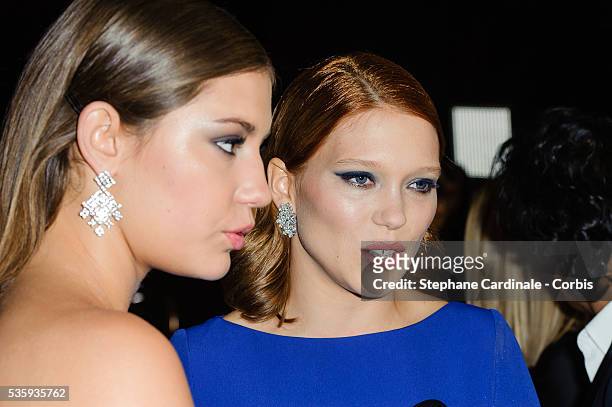 Actress Adele Exarchopoulos and Actress Lea Seydoux attend the 39th Cesar Film Awards 2014 at Theatre du Chatelet, in Paris.