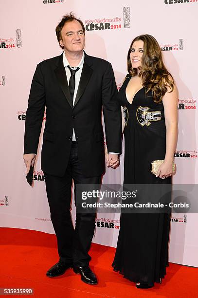 Director Quentin Tarantino and writer girlfriend Lianne MacDougall attend the 39th Cesar Film Awards 2014 at Theatre du Chatelet, in Paris.