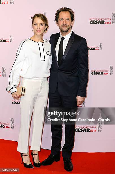 Odile d'Oultremont and Stephane de Groodt attend the 39th Cesar Film Awards 2014 at Theatre du Chatelet, in Paris.