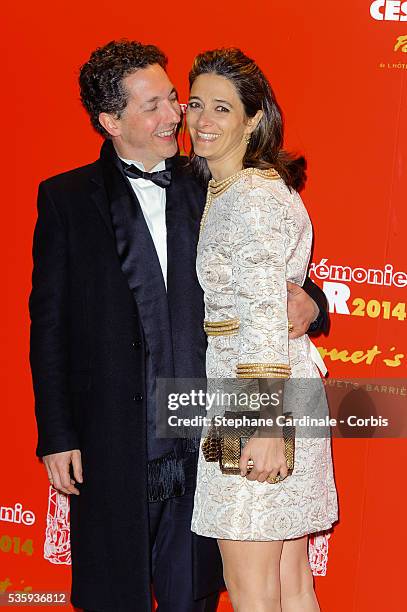 Guillaume Gallienne and his wife Amandine attend the 'Le Fouquet's' Dinner after the 39th Cesar Film Awards 2014 at Le Fouquet's, in Paris.