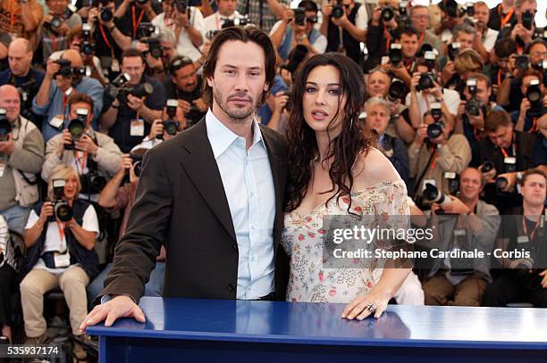 Actors Keanu Reeves and Monica Bellucci.