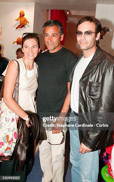 Veronika Loubry with her boyfriend and Anthony Delon.