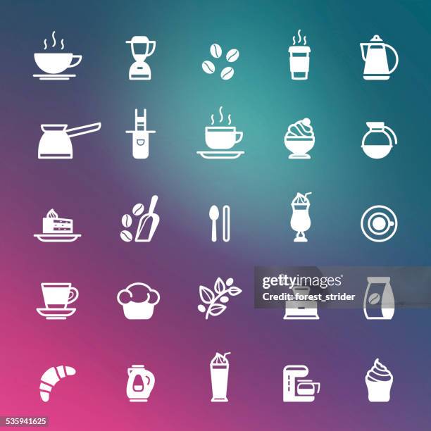 icons coffee - espresso machine stock illustrations