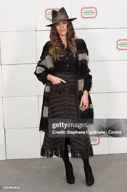 Elisa Sednaoui attends the Chanel show as part of the Paris Fashion Week Womenswear Fall/Winter 2014-2015, in Paris.