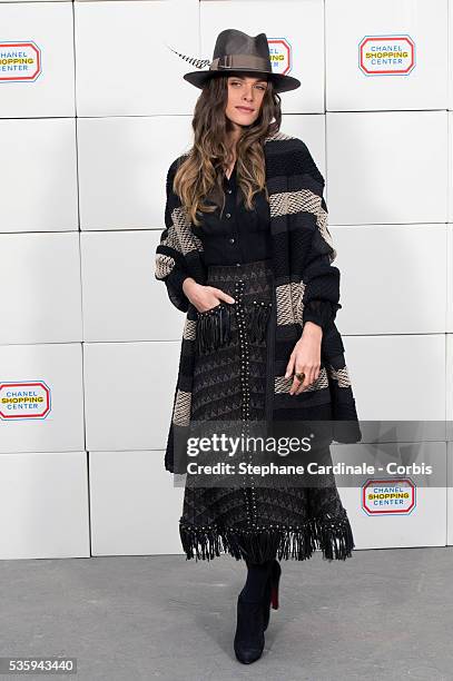 Elisa Sednaoui attends the Chanel show as part of the Paris Fashion Week Womenswear Fall/Winter 2014-2015, in Paris.