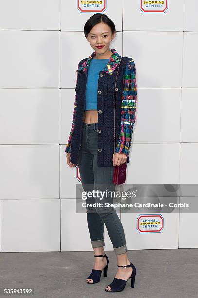 Rila Fukushima attends the Chanel show as part of the Paris Fashion Week Womenswear Fall/Winter 2014-2015, in Paris.